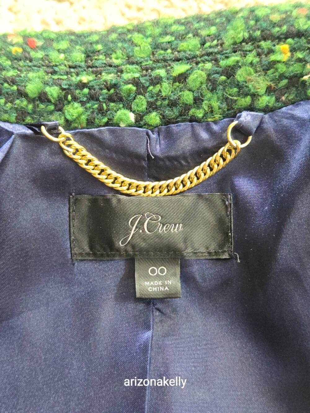 NWOT J. Crew Daphne Topcoat in Italian Tweed *RUNS BIG* Green Wool Blend 00 - Picture 3 of 16